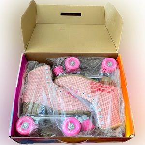 BNIB Pink Tartan Impala Quad Roller skates